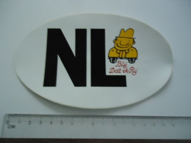 sticker oud NL BLIJ RIJ auto oldtimer camper auto  smile, Verzenden, Zo goed als nieuw, Bedrijf of Vereniging