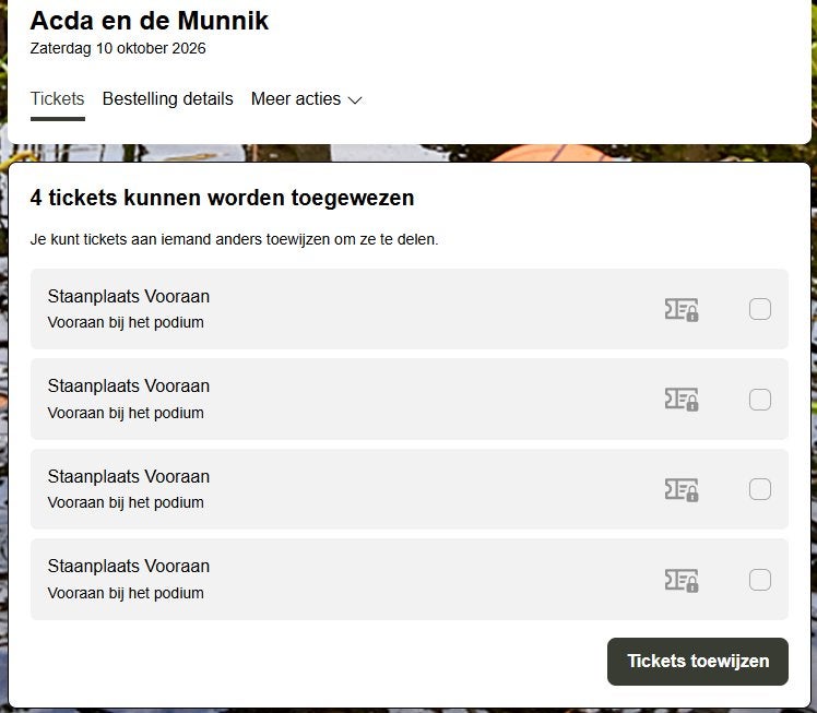 Acda en de Munnik - Bal Op Het Dak - 2x Staanplaats vooraan, Twee personen, Oktober, Pop