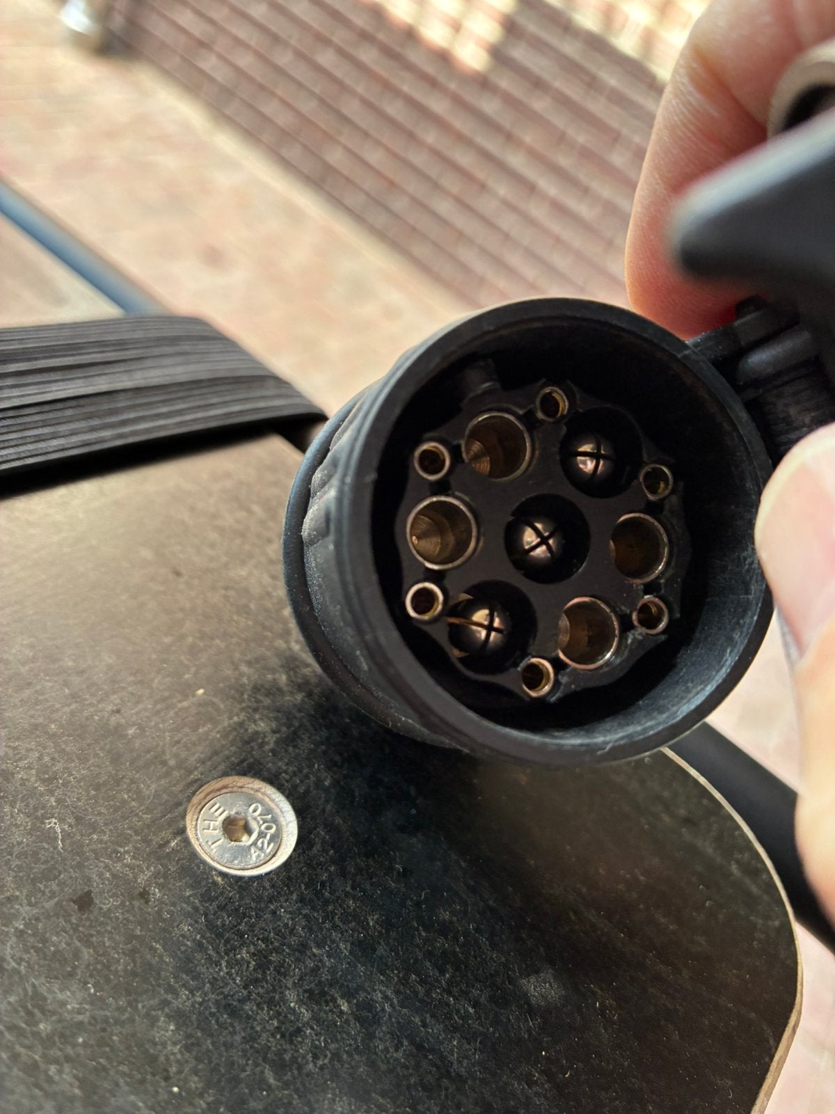 Aansluiting kar/caravan/fietsendrager tbv verlichting, Ophalen, Gebruikt