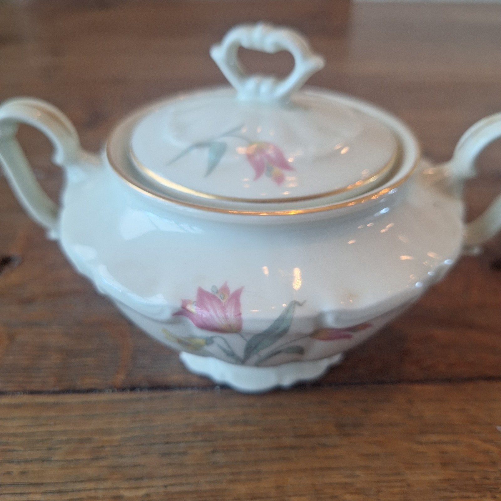 Antieke suikerpot C. Tielsch Altwasser, bloemmotief, Ophalen of Verzenden