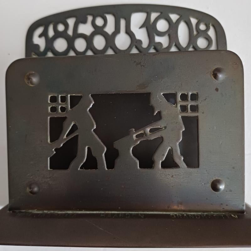 Antiek koperen brieven standaard, Antiek en Kunst, Antiek | Kantoor en Zakelijk, Ophalen of Verzenden