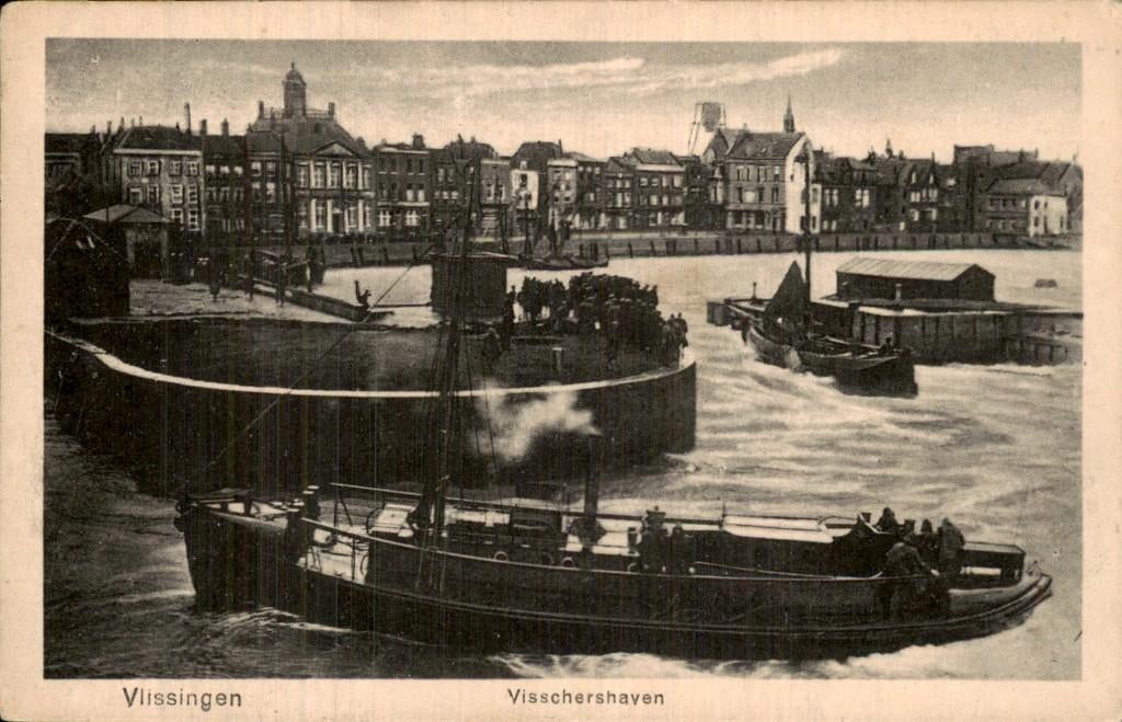 Vlissingen - Visschershaven - Boot Schip, Ophalen of Verzenden, Voor 1920, Gelopen, Zeeland