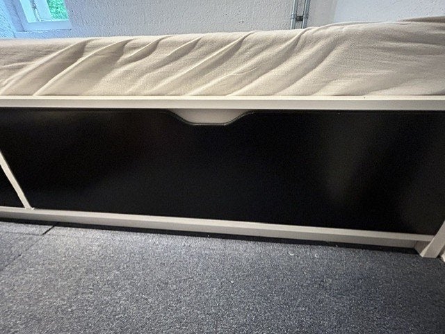 1 persoonsbed ikea met opberglades, Huis en Inrichting, Slaapkamer | Bedden, Ophalen, 90 cm, Eenpersoons, Wit