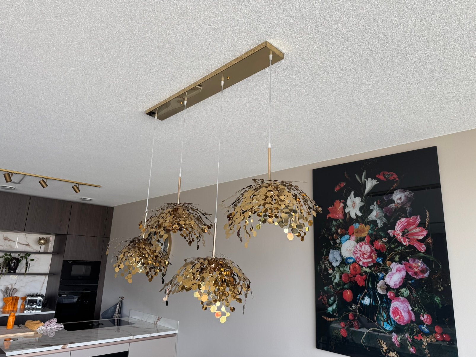 Goud hanglamp Argent Pendant Lamp Stainless steel, Ophalen, Gebruikt, Metaal, G9