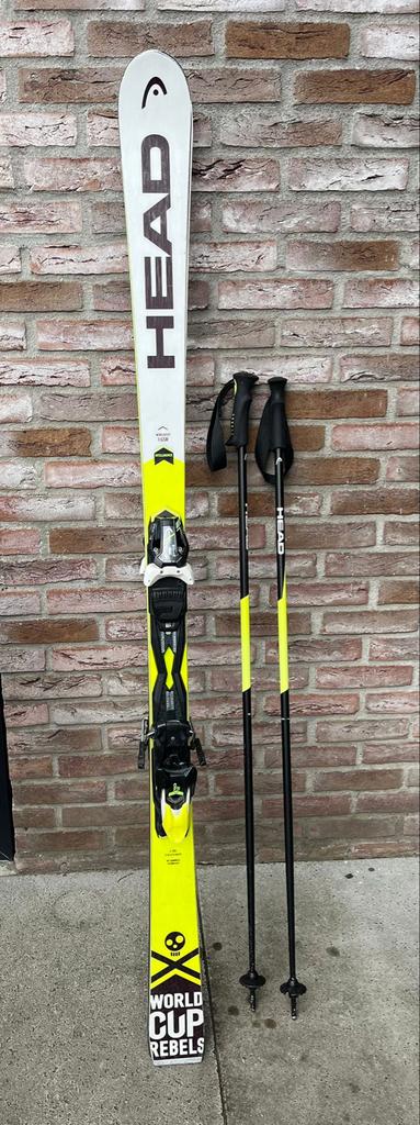 Head Worldcup Rebels ski's met stokken, Ophalen, 160 tot 180 cm, Gebruikt, Carve