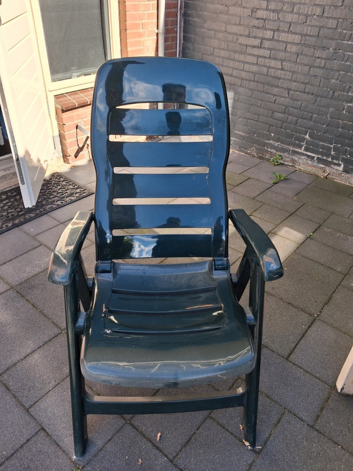 Verstelbare tuinstoel met kussen, Tuin en Terras, Ophalen, Gebruikt, Kunststof, Verstelbaar