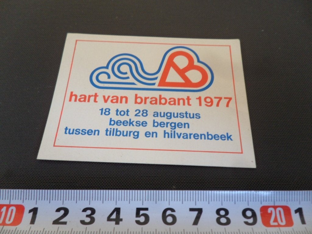 sticker Hart van Brabant 1977 Beekse Bergen Tilburg Hilvaren, Ophalen of Verzenden, Zo goed als nieuw