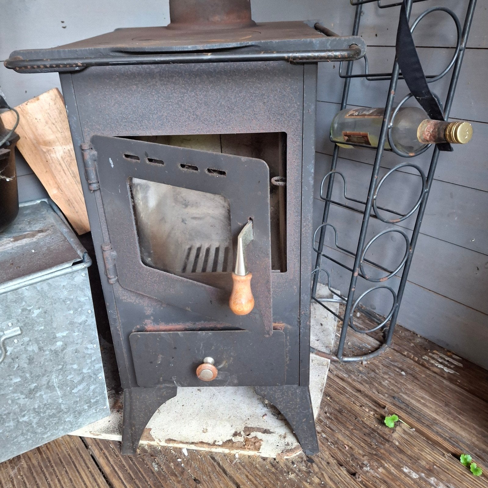 Houtkachel Prity met rookkanaal en accessoires, Ophalen