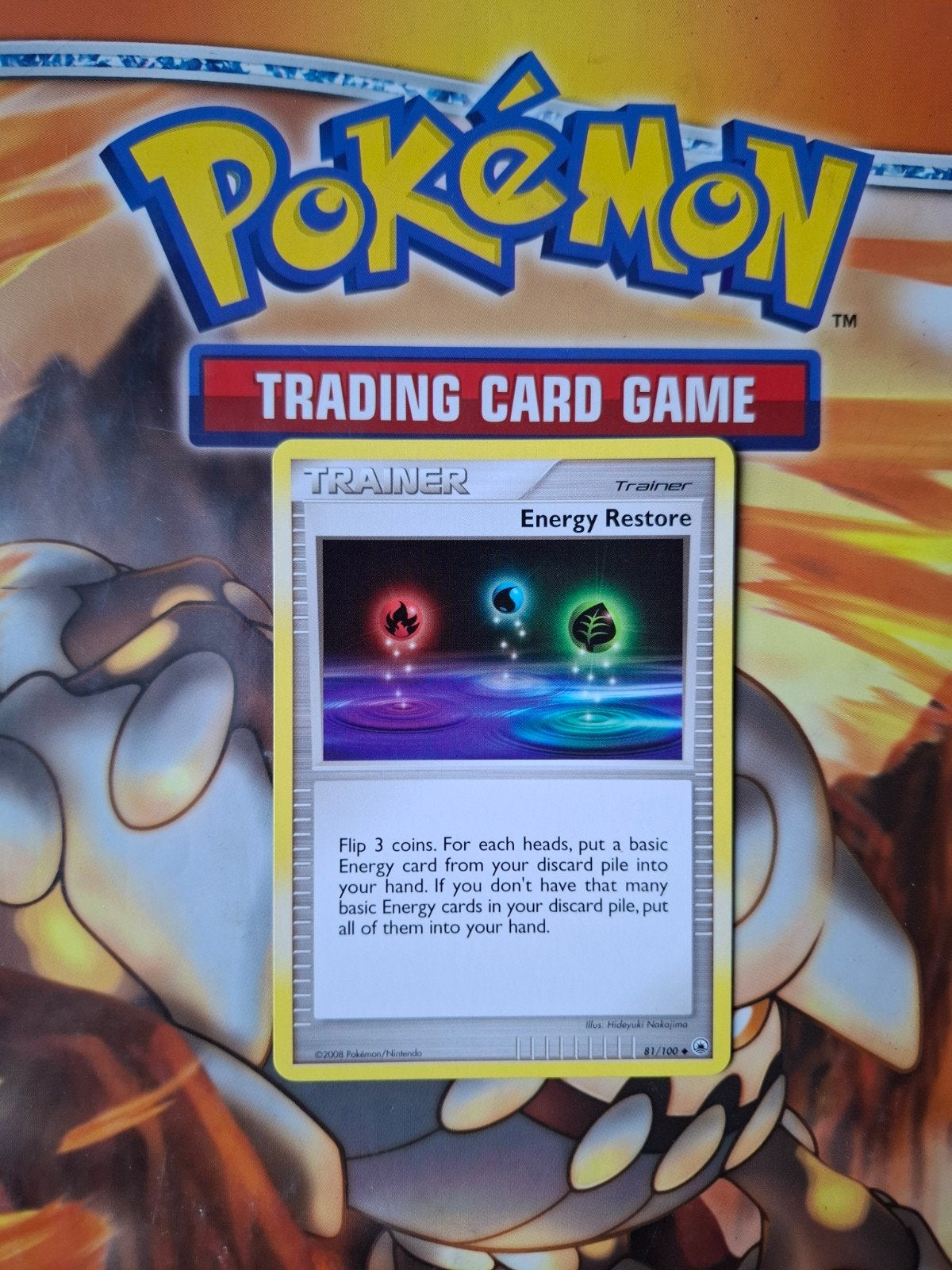 Energy restore 81/100 Diamond&Pearl Majestic Dawn pokemon, Ophalen of Verzenden, Zo goed als nieuw, Losse kaart