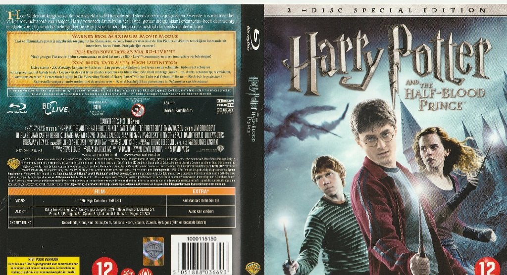 Harry potter and the half blood prince blu ray, Ophalen of Verzenden, Zo goed als nieuw, Avontuur
