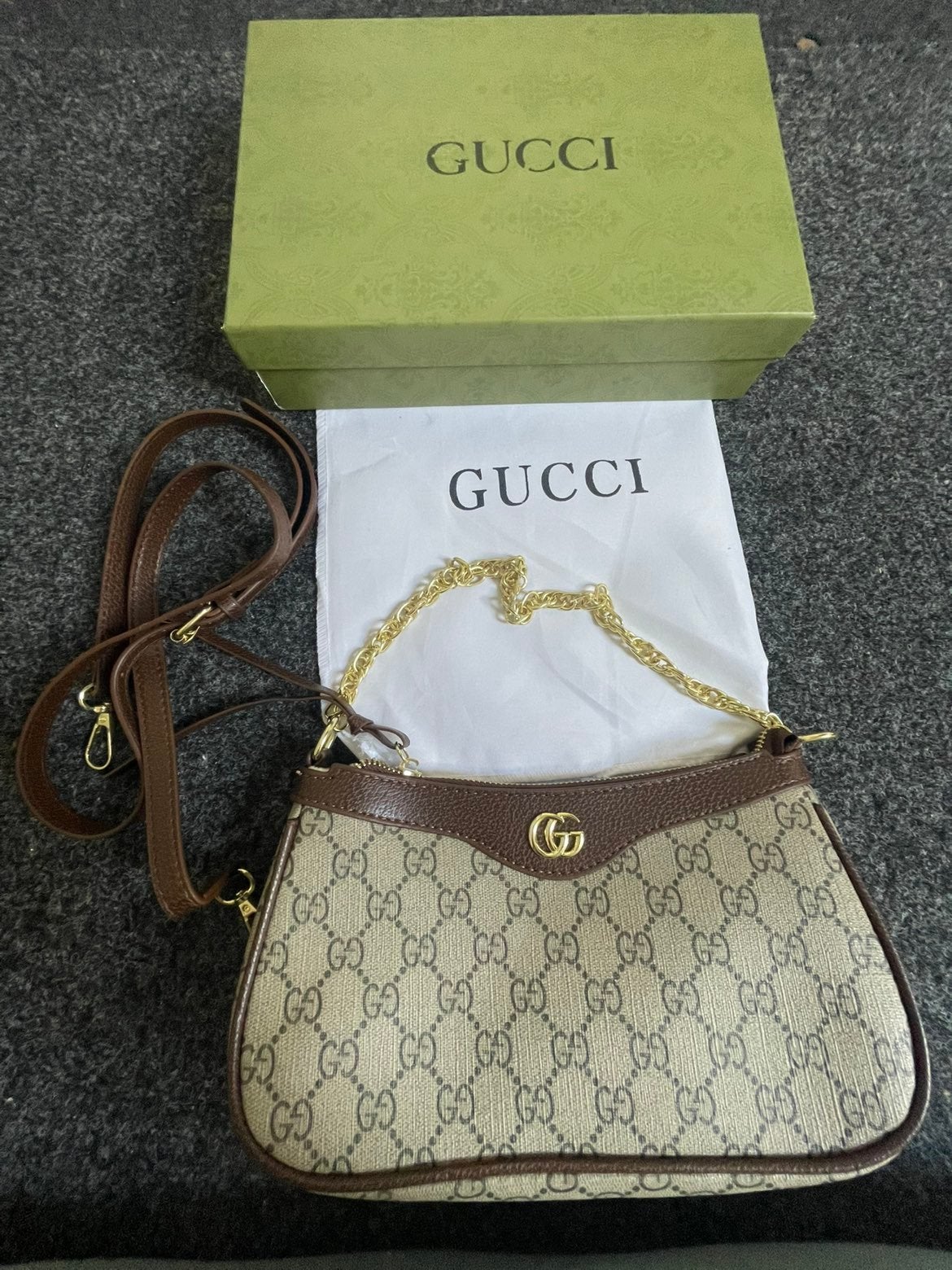 Gucci Schoudertas, Verzenden, Zo goed als nieuw, Bruin, Schoudertasje