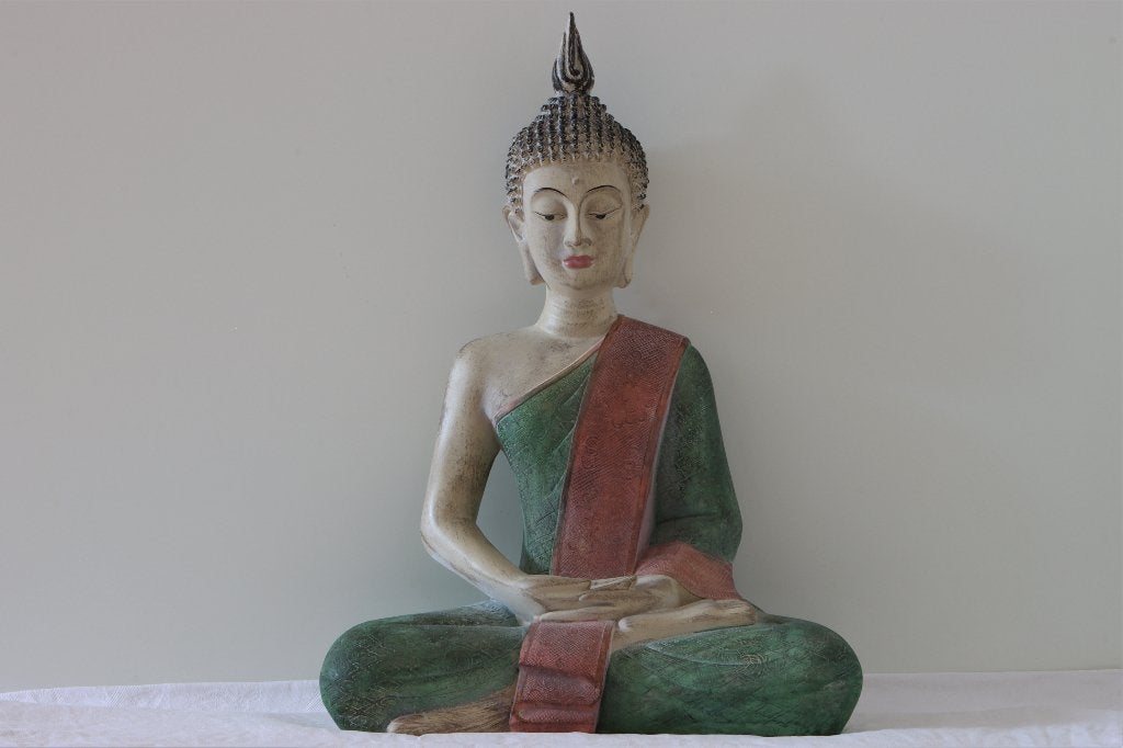 Marble wood Thai Boeddha (NIEUW)VERZENDING MOGELIJK!!, Huis en Inrichting, Woonaccessoires | Boeddhabeelden, Nieuw, Overige materialen