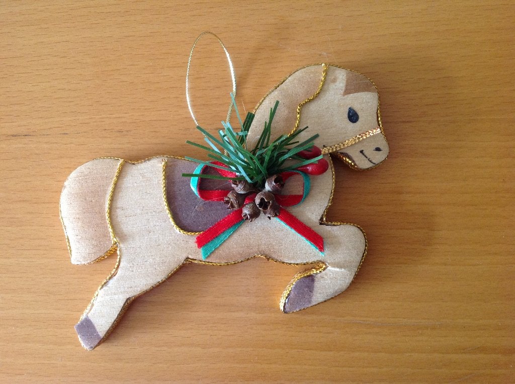 vintage kerstboom hanger - paard - pony, Ophalen of Verzenden, Zo goed als nieuw