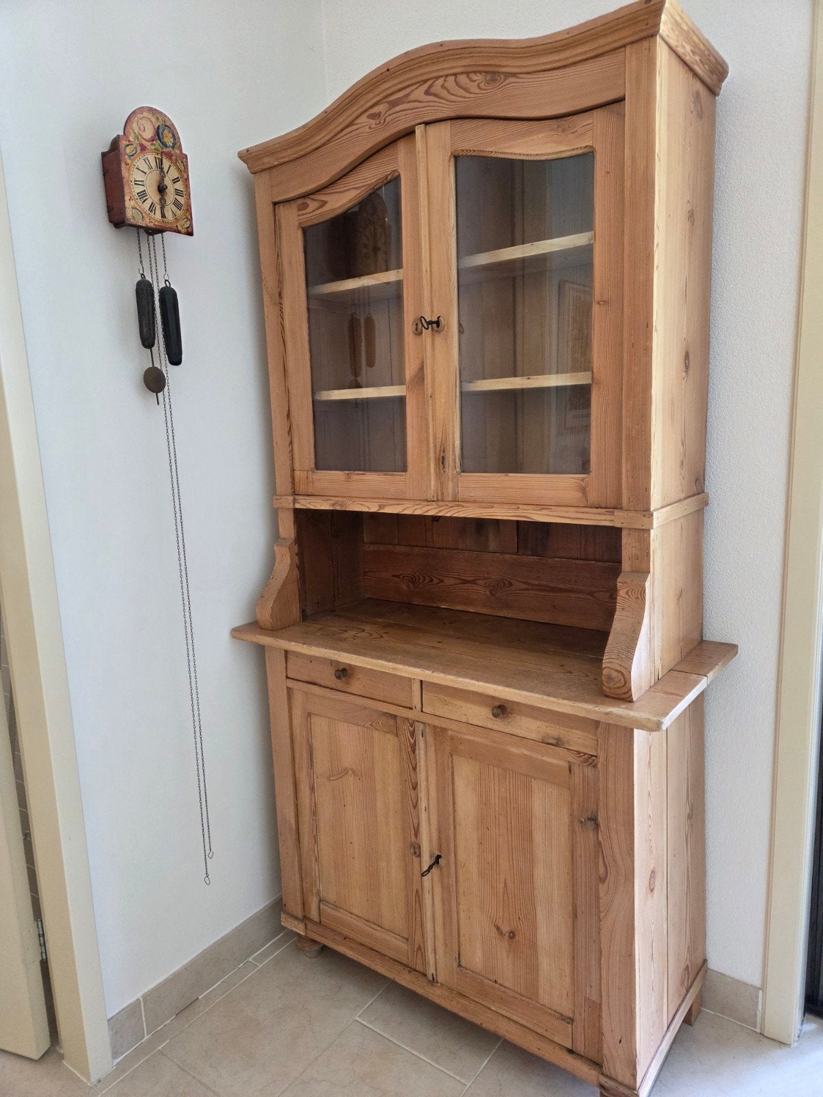 Antek geloogd  grenen servieskast, Ophalen, Gebruikt, 100 tot 150 cm, 25 tot 50 cm