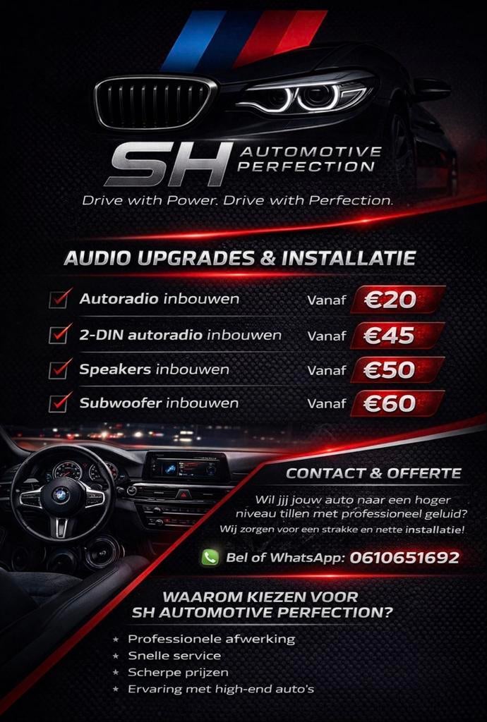 Audio Upgrades auto’s subwoofer inbouw vanaf €60, Ophalen, Nieuw