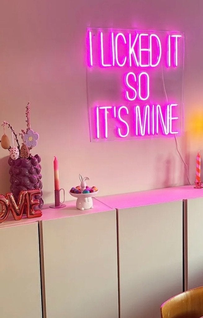 Neon wandlamp 60 x 60 cm zgan, Huis en Inrichting, Lampen | Wandlampen, Ophalen, Zo goed als nieuw, Kunststof