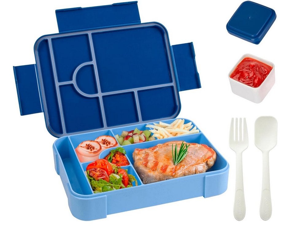 2x Bento Box - 1330 ml Lekvrije Lunchbox, Blauw, Kunststof, Nieuw, Ophalen of Verzenden