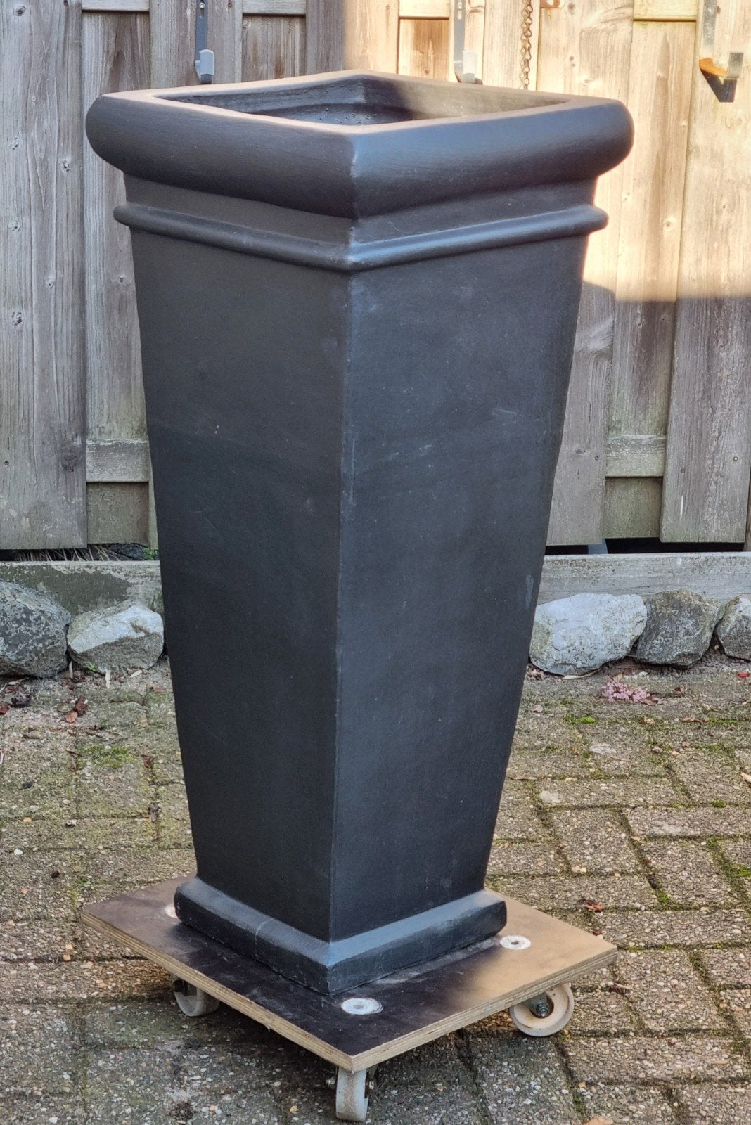 Zéér grote zware plantenbak TERRACOTTA  Antracietgrijs, Tuin en Terras, Ophalen, Gebruikt