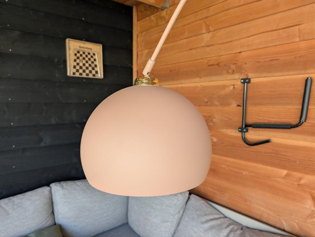 Moderne Booglamp met Marmeren Voet - Roze/Goud, Ophalen, Modern, Scandinavisch, Overige materialen, Zo goed als nieuw