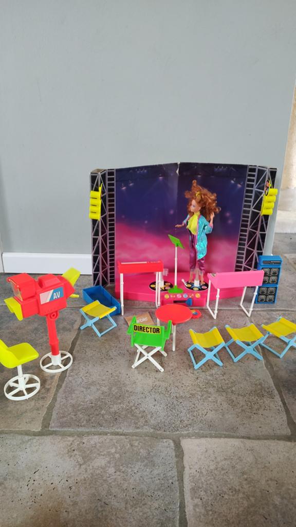 Barbie Rock On Rock Star video opname set jaren 80, Verzamelen, Poppen, Ophalen of Verzenden, Pop
