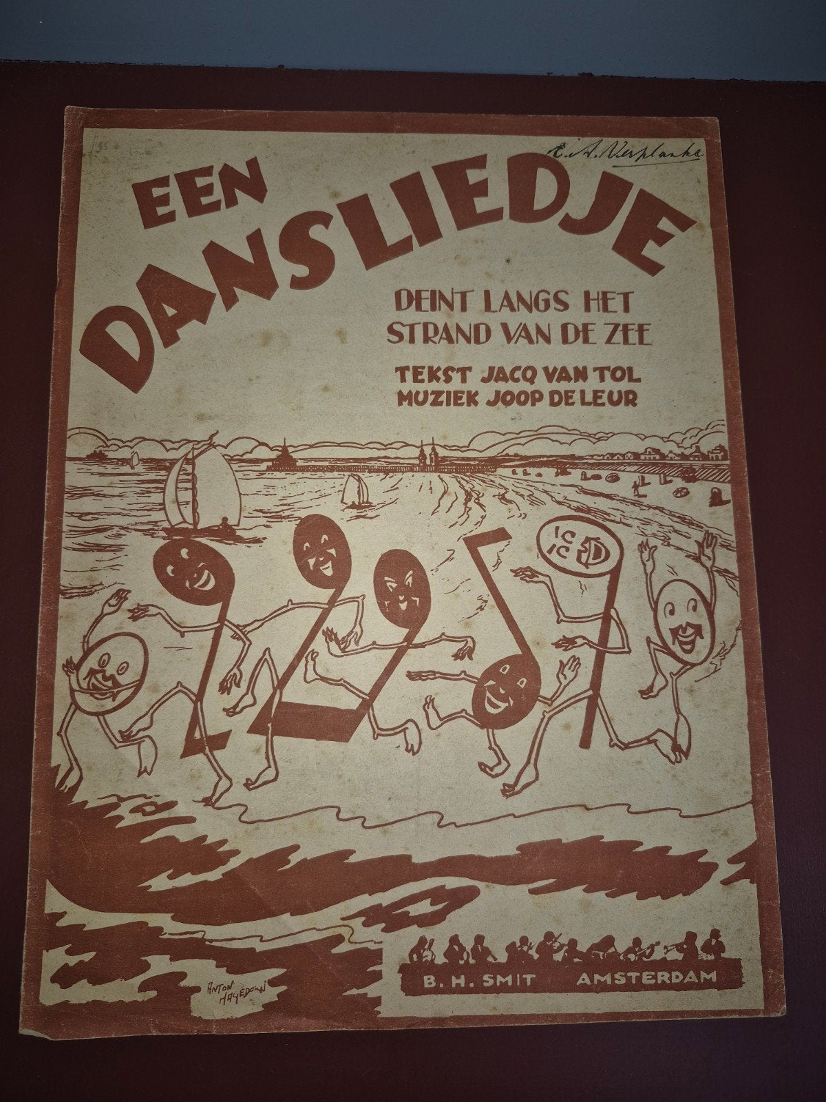 Oud bladmuziek: Een Dansliedje - Jac van Tol, Joop de Leur, Muziek en Instrumenten, Bladmuziek, Ophalen of Verzenden