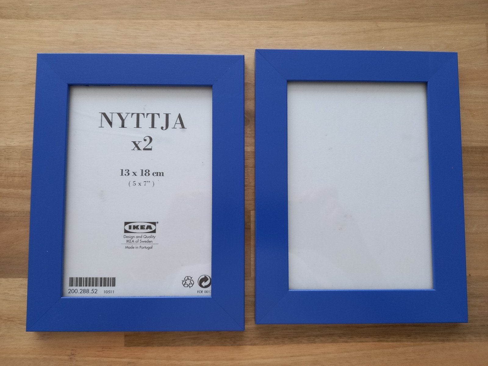 IKEA NYTTJA fotolijsten 13x18 cm, blauw (2 stuks), Ophalen of Verzenden, Zo goed als nieuw, Hout