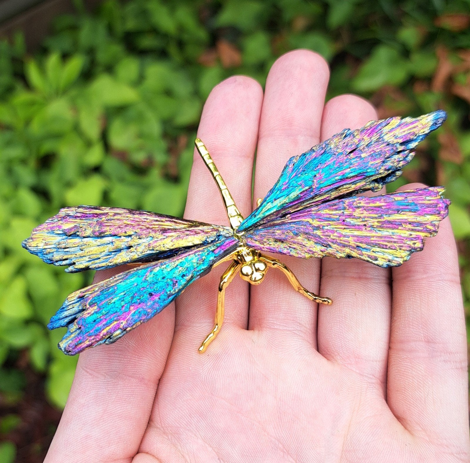 Kyaniet libelle regenboog edelsteen kristal edelstenen, Ophalen of Verzenden