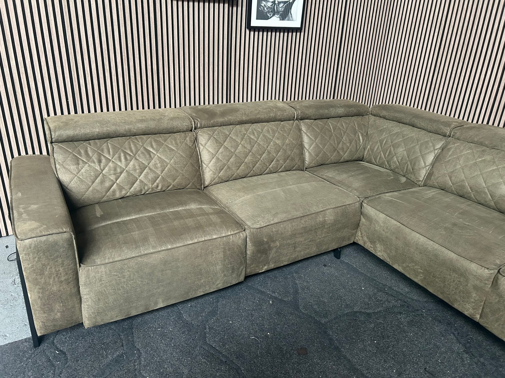 GRATIS LEVERING Elektrische Hoekbank Groen 280X230 GEREINIGD, 250 tot 300 cm, Hoekbank, Ophalen of Verzenden, Zo goed als nieuw