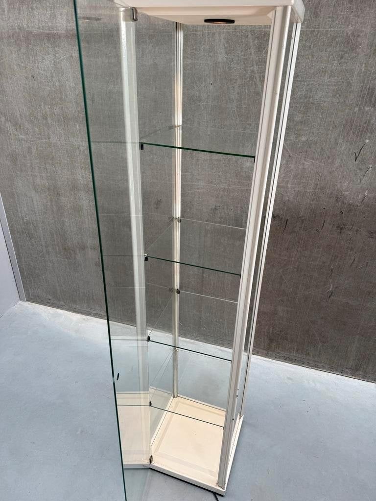 Smalle Hoge Vitrinekast Wit 180x40x40cm Met Verlichting, Ophalen, Gebruikt, X, X