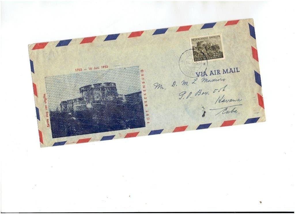 Nederlandse Antillen FDC Fort Beekenburg 1953, Ophalen of Verzenden, Gestempeld