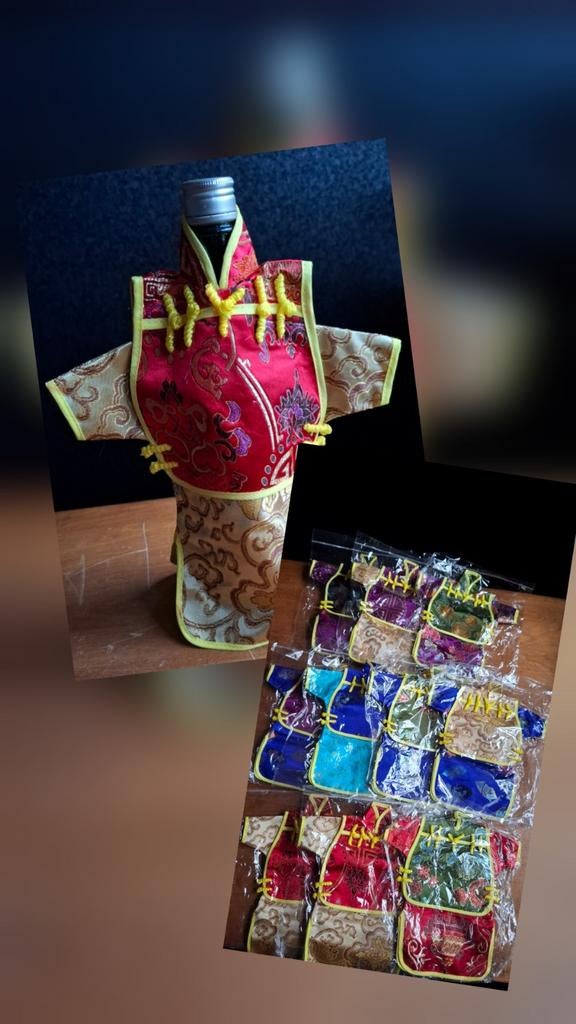 Wijnhoes Chinese kledij zijde (nieuw, 10st beschikbaar), Ophalen of Verzenden