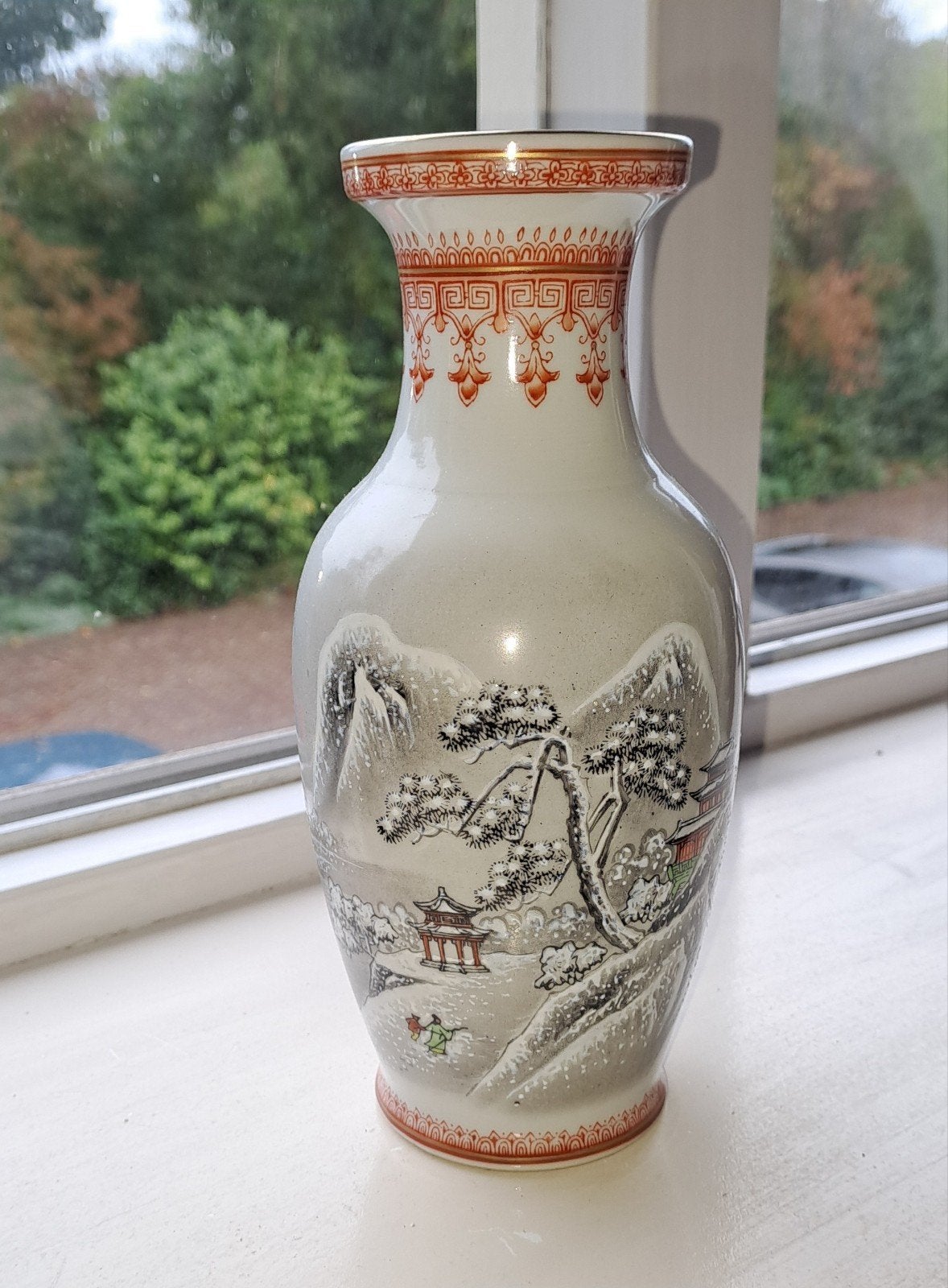 Antieke Chinese Vaas met Landschap en Kalligrafie, Antiek en Kunst, Ophalen