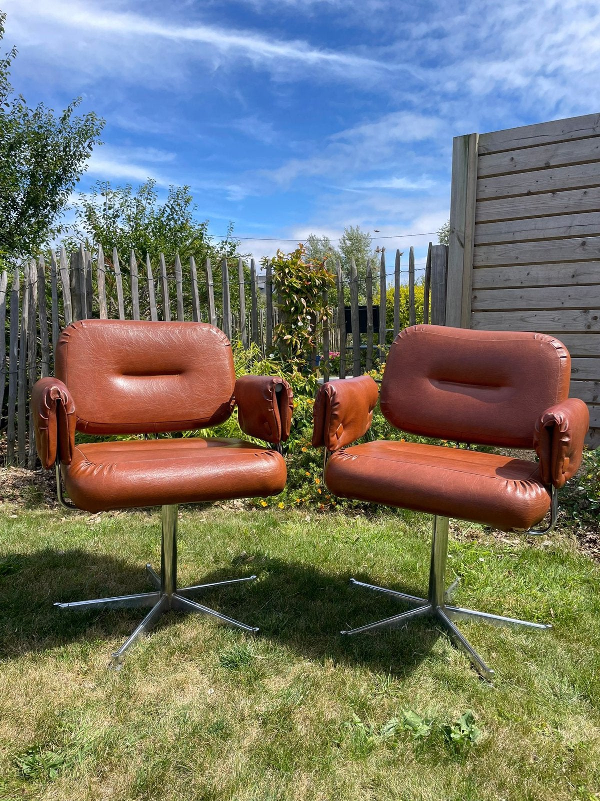 2 Vintage Design Fauteuils Retro, Ophalen, Gebruikt, Minder dan 75 cm, Retro, Vintage, Design Fauteuils