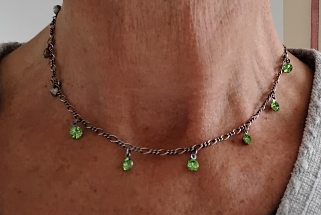 konplott by miranda, halskettting groen, Sieraden, Tassen en Uiterlijk, Ophalen of Verzenden, Zo goed als nieuw, Groen, Overige materialen