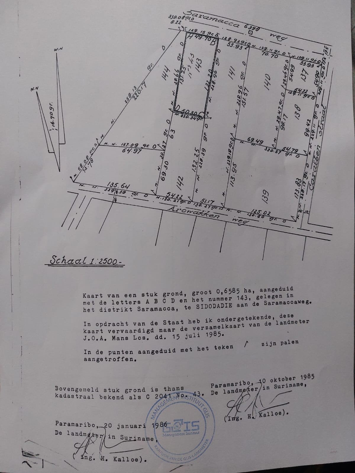 Te koop Perceel op Saramacca,Suriname., Ophalen