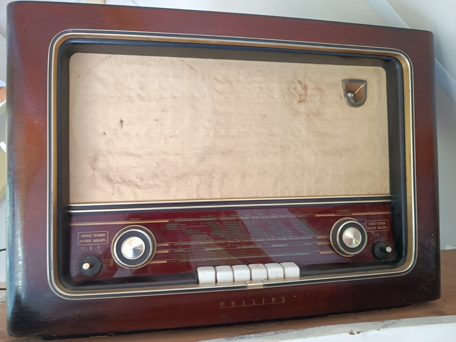Vintage Philips buizenradio, Ophalen, Gebruikt, Radio