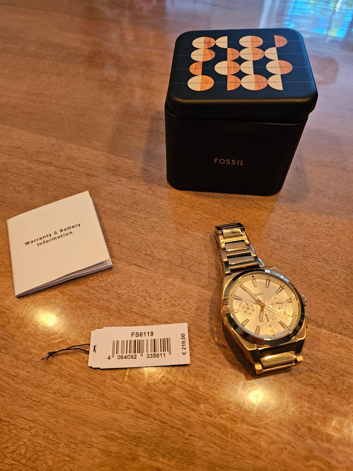 FOSSIL EVERETT FS6119, Ophalen of Verzenden, Zo goed als nieuw, Staal, Overige merken