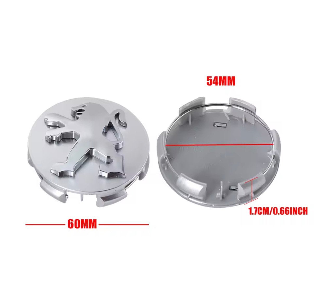 Peugeot 60mm naafdoppen naafkapjes, Ophalen, Nieuw