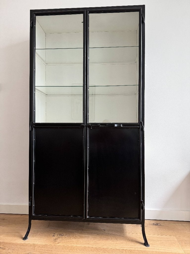 Kast New Routz Washington (staal), Huis en Inrichting, Kasten | Vitrinekasten, Ophalen, Met deur(en), 200 cm of meer, Vintage, staal, glas