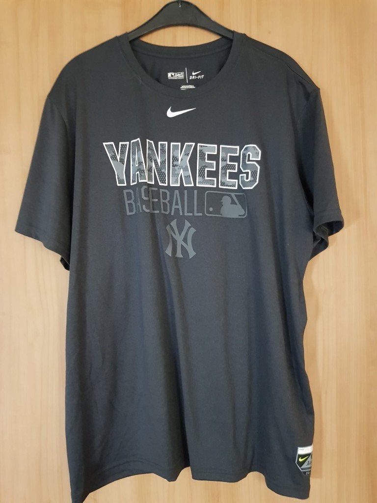 2xl grijs yankees baseball drifit heren shirt km, Verzenden, Zo goed als nieuw, Overige maten, Grijs