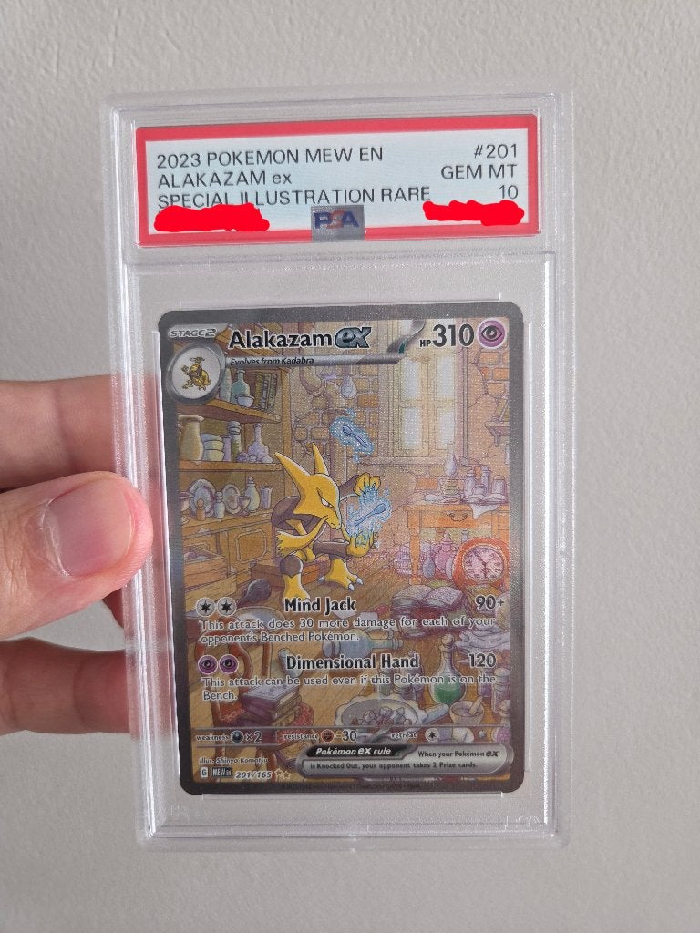 Alakazam ex 201 PSA 10 Special Illustration Rare 151, Ophalen of Verzenden, Zo goed als nieuw, Losse kaart