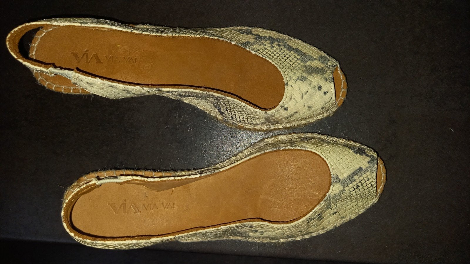 VIA VAI LEREN SLEEHAK SANDALEN MAAT  39., Via Vai, Overige kleuren, Zo goed als nieuw, Sandalen of Muiltjes
