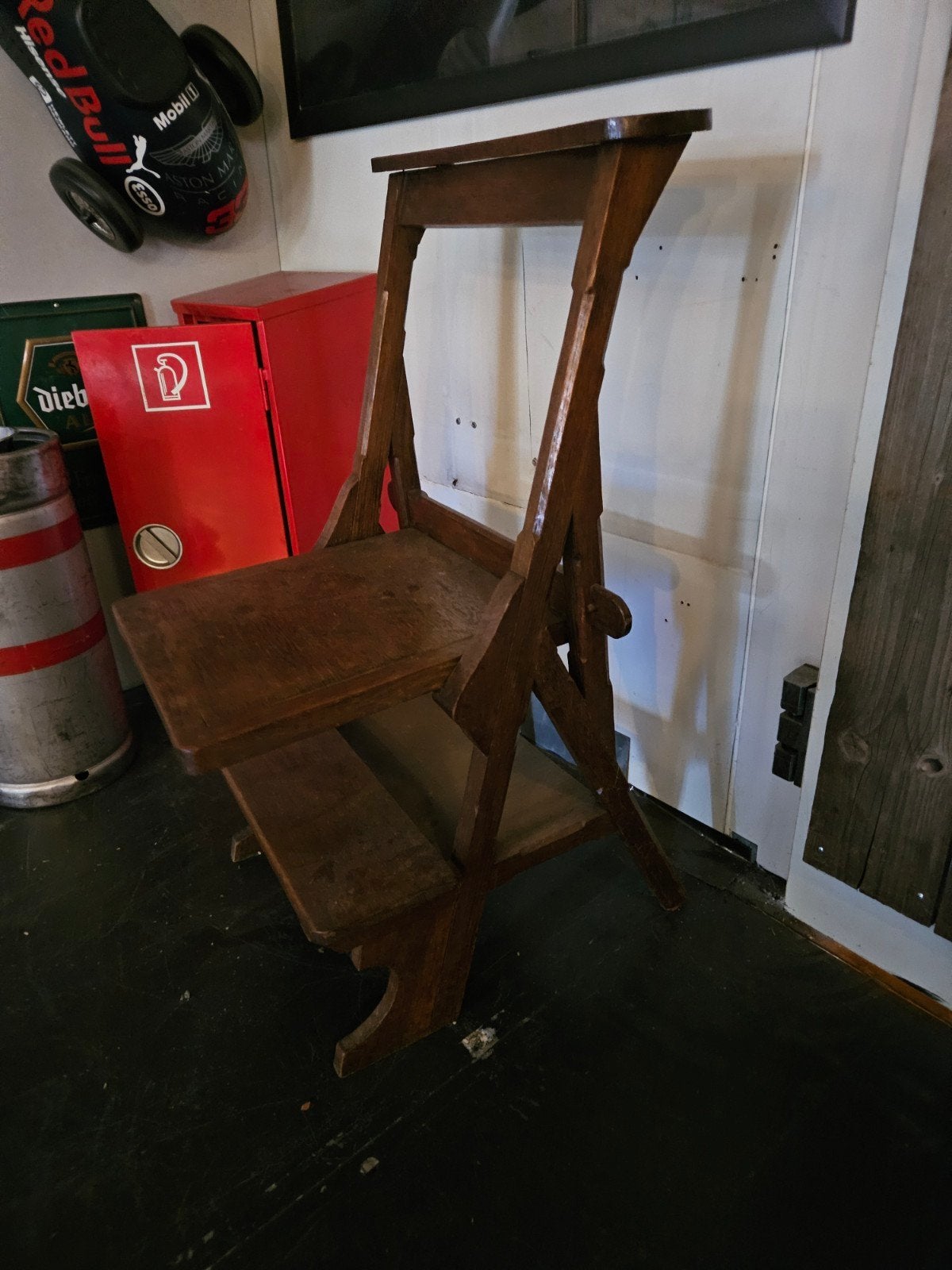 Antieke houten bidstoel / knielbank, Ophalen