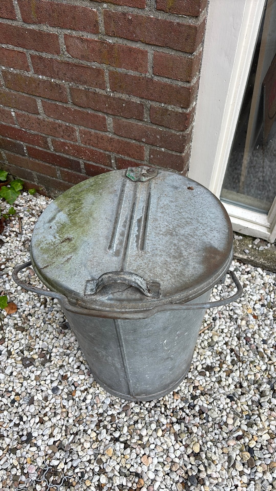 Zinken vuilnisemmer zink afvalemmer, 40 liter of meer, Ophalen of Verzenden, Gebruikt