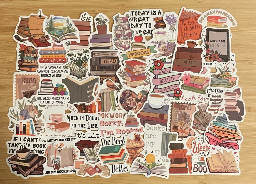 Koffie, thee panten en boeken cozy stickers, Verzenden, Nieuw, Meerdere stickers