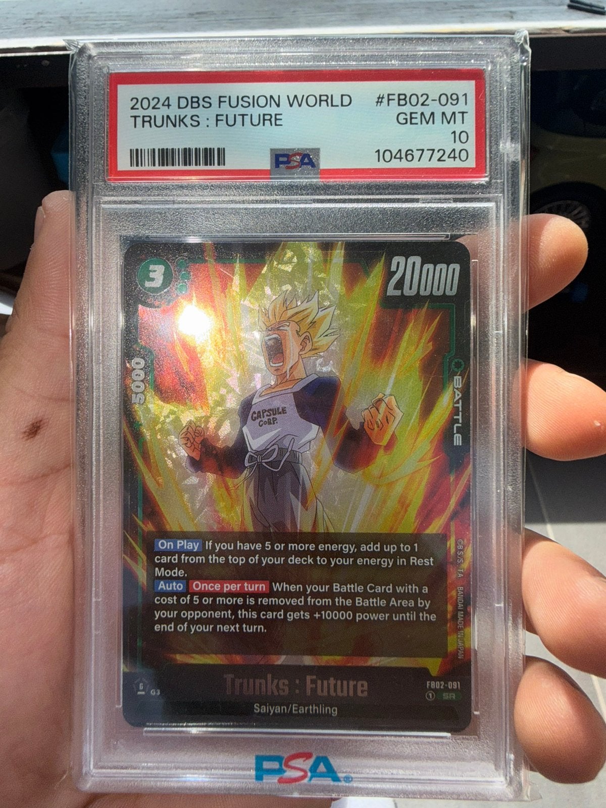 Future Trunks DBS fusion world PSA 10 POP 8, Ophalen of Verzenden, Zo goed als nieuw