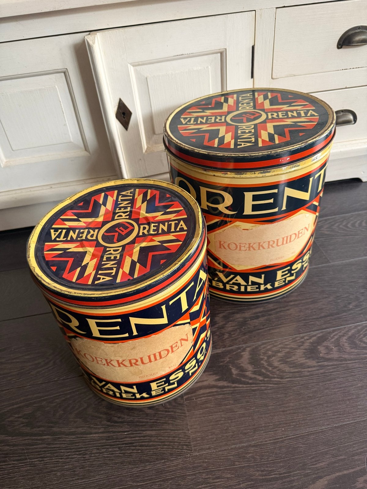 Set van 2 Renta Koekkruidenblikken, Verzamelen, Merken en Reclamevoorwerpen, Ophalen of Verzenden, Reclamebord