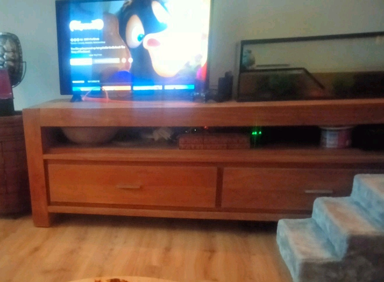 Eiken handgemaakte tv meubel, Ophalen, 150 tot 200 cm, Eikenhout, Zo goed als nieuw