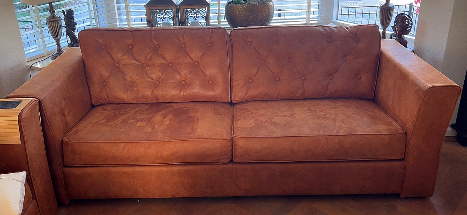 Poly & Bark Essex Sofa leren bank, Ophalen, Zo goed als nieuw, Rechte bank, 200 tot 250 cm