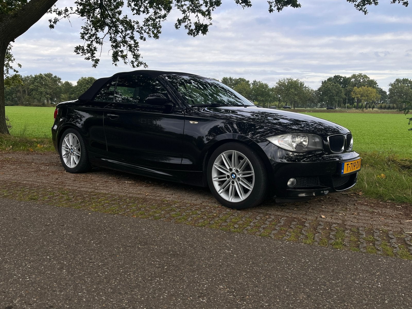 BMW 1-Serie 2.0 118I Cabrio 2008 Zwart M-pakket, Auto's, 1-Serie, 1995 cc, Zwart, Cabriolet